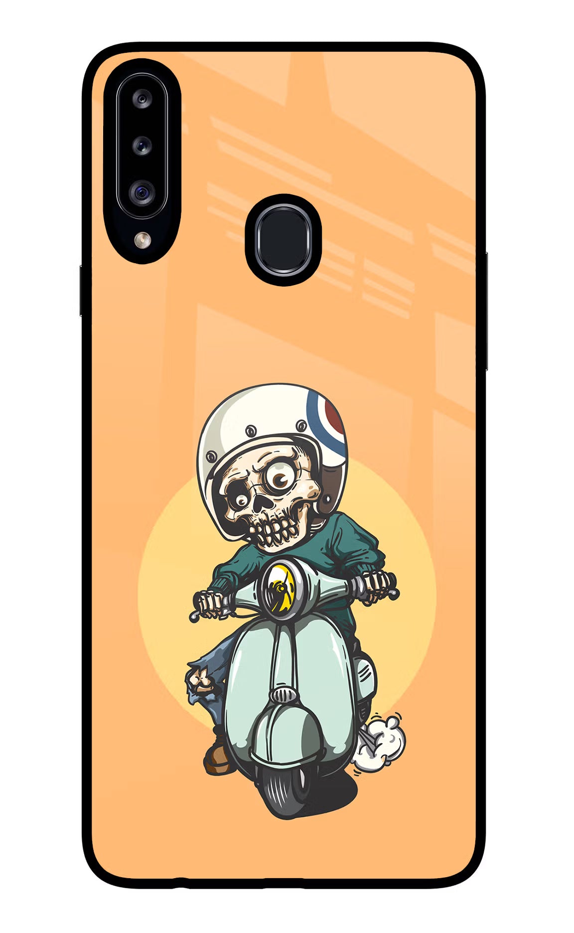 Undead Biker Samsung A20s Glass Case Back Cover by Casekaro