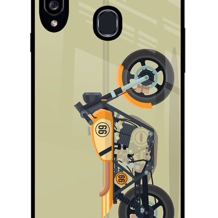 Vertical Speedster Samsung A20s Glass Case Back Cover by Casekaro
