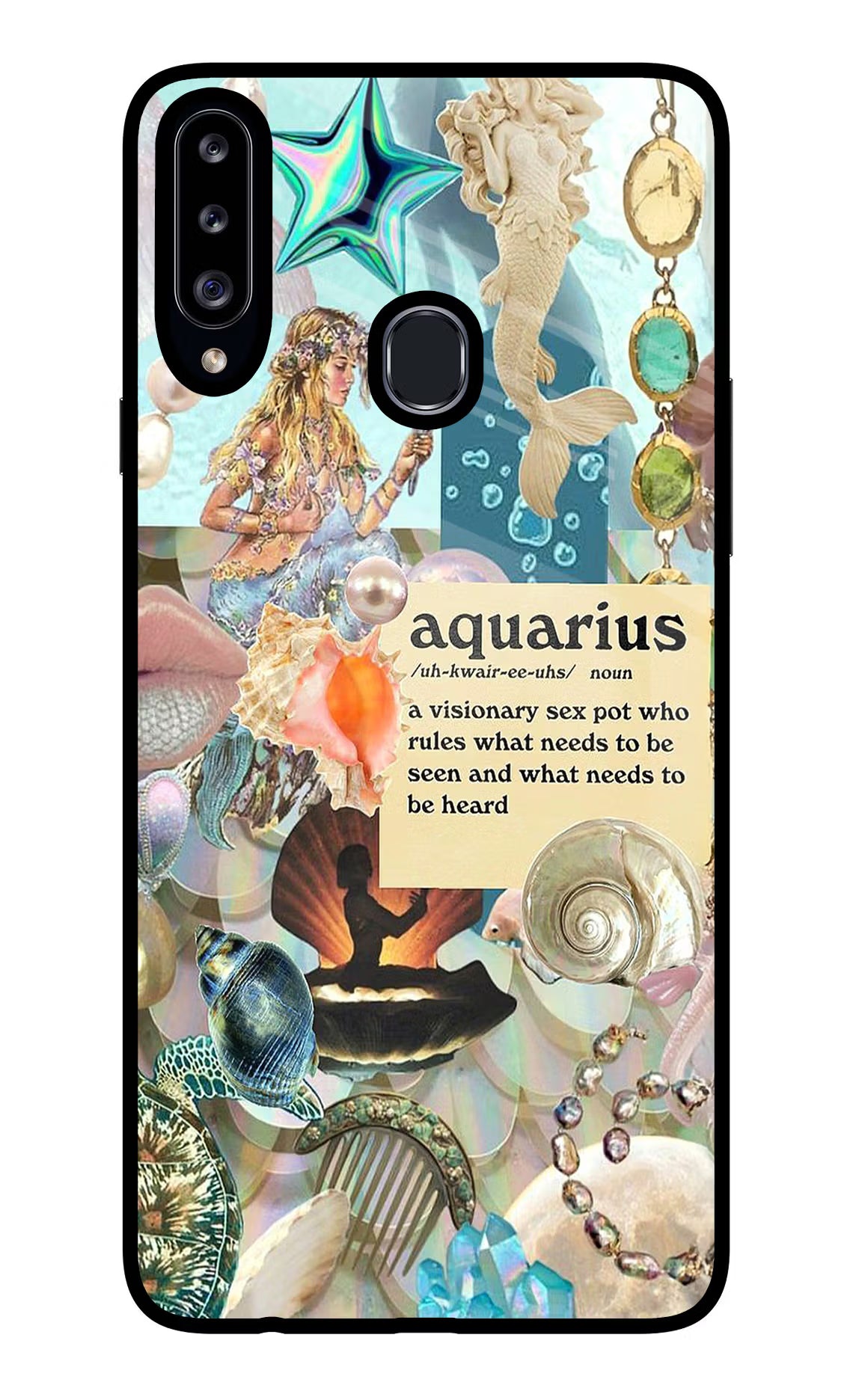 Aquarius Zodiac Samsung A20s Glass Case
