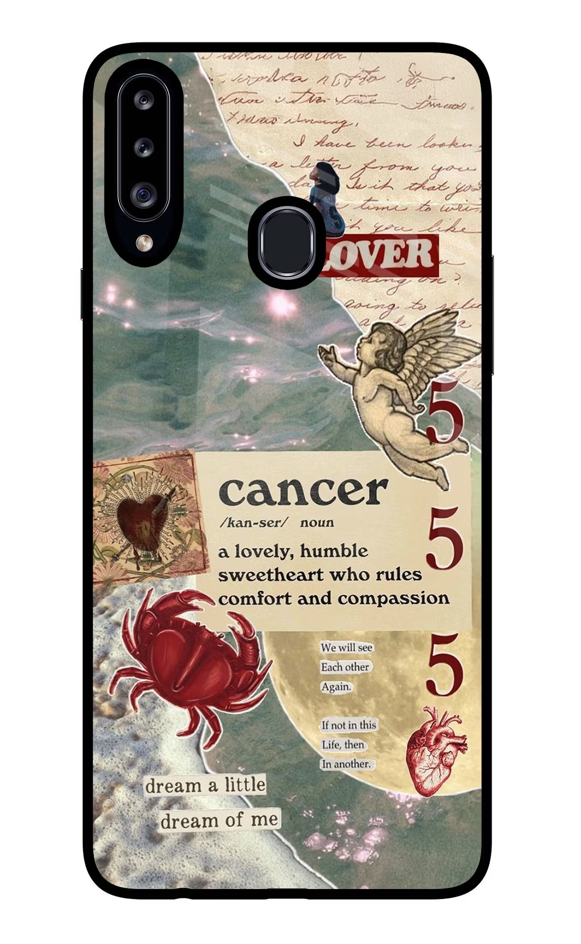 Cancer Zodiac Samsung A20s Glass Case Back Cover by Casekaro