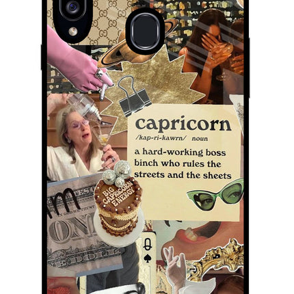 Capricorn Zodiac Samsung A20s Glass Case Back Cover by Casekaro