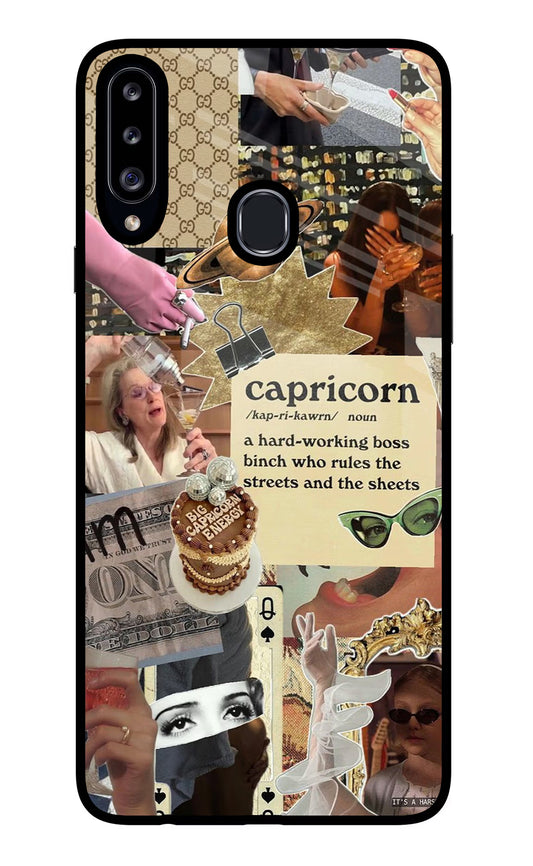 Capricorn Zodiac Samsung A20s Glass Case