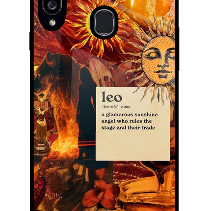 Leo Zodiac Samsung A20s Glass Case Back Cover by Casekaro