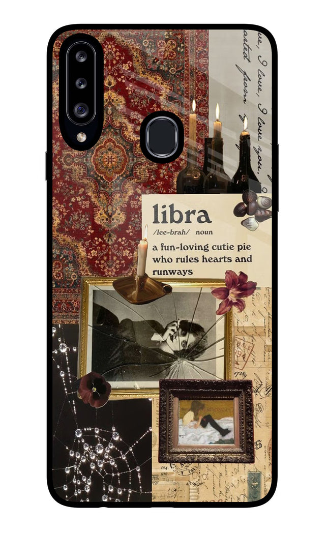 Libra Zodiac Samsung A20s Glass Case Back Cover by Casekaro