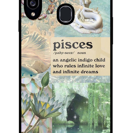 Pisces Zodiac Samsung A20s Glass Case Back Cover by Casekaro