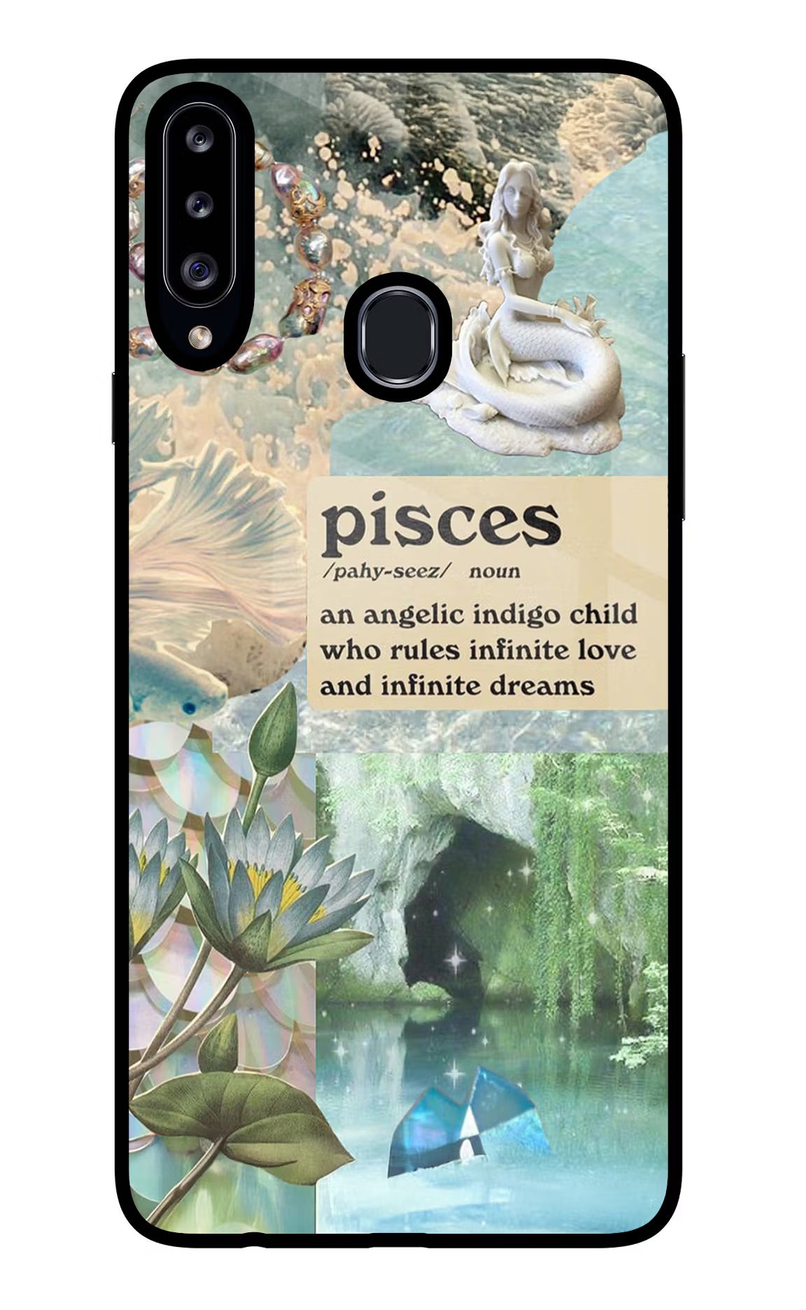 Pisces Zodiac Samsung A20s Glass Case Back Cover by Casekaro