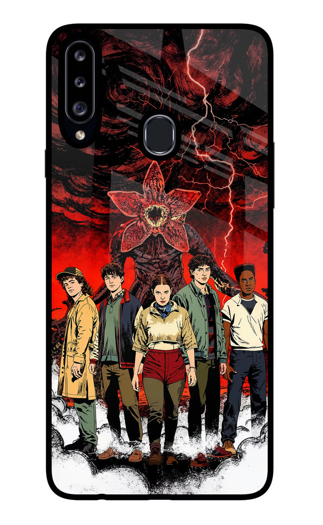 Ordinary Things Characters Samsung A20s Glass Case Back Cover by Casekaro