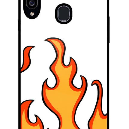Fired Up – White Samsung A20s Glass Case Back Cover by Casekaro