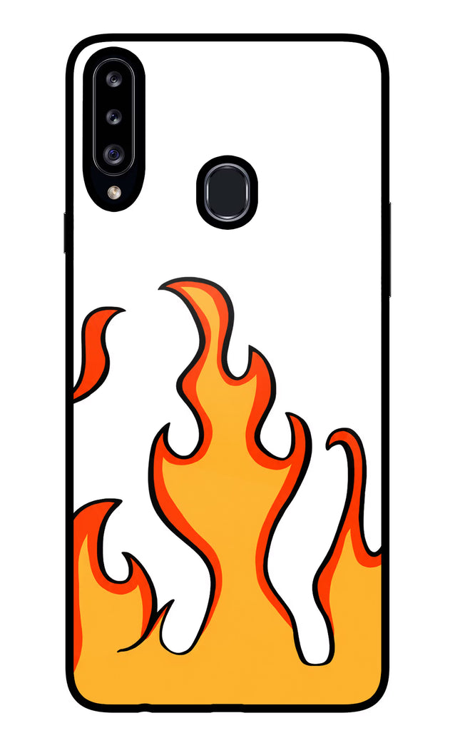 Fired Up – White Samsung A20s Glass Case Back Cover by Casekaro