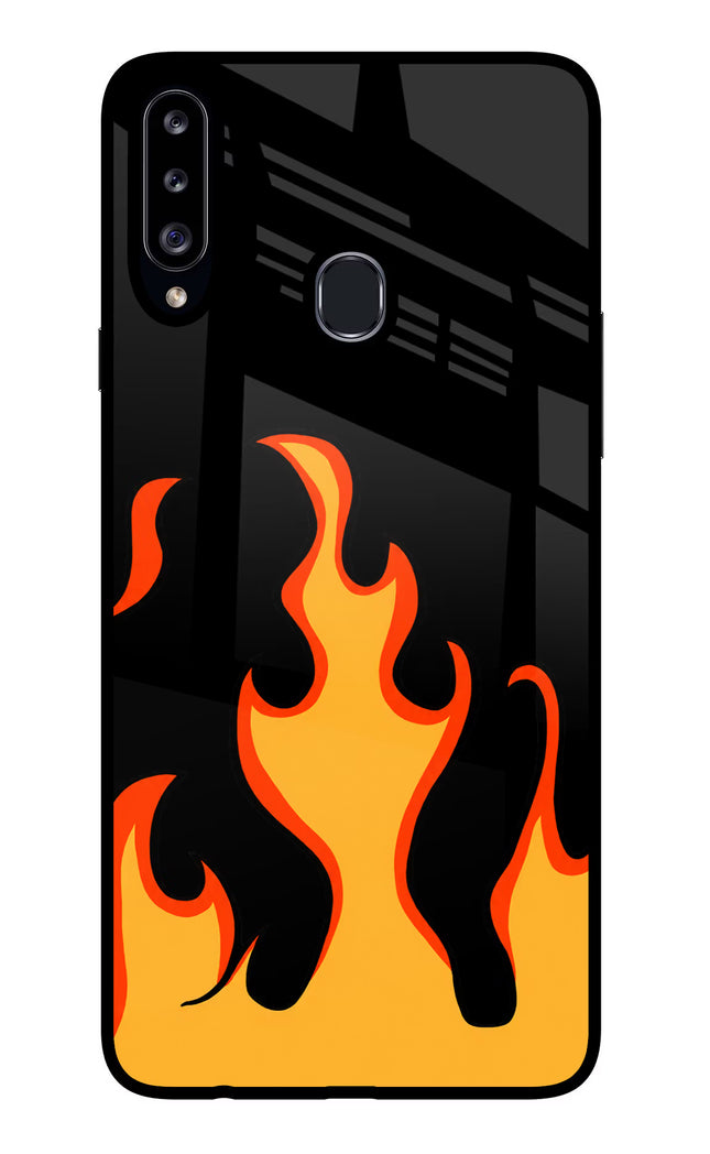 Fired Up – Black Samsung A20s Glass Case Back Cover by Casekaro