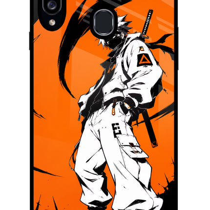 Street Samurai  Samsung A20s Glass Case Back Cover by Casekaro