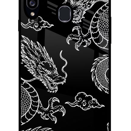 Twin Dragons Samsung A20s Glass Case Back Cover by Casekaro