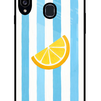 Summer Lemon Samsung A20s Glass Case Back Cover by Casekaro