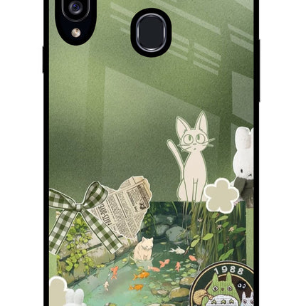 Aesthetic anime Samsung A20s Glass Case Back Cover by Casekaro