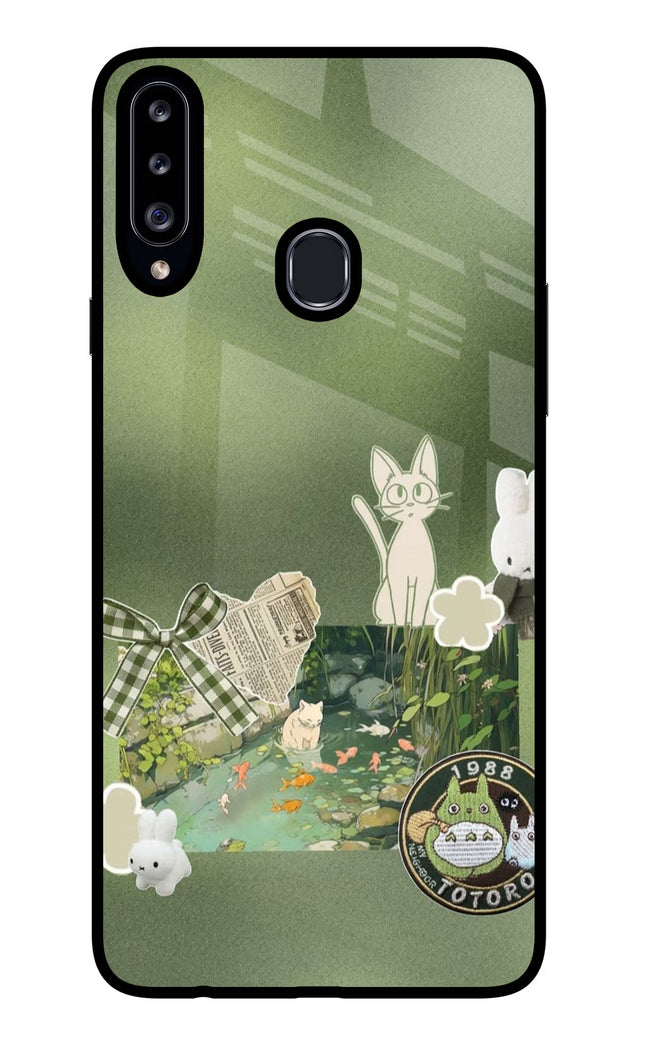 Aesthetic anime Samsung A20s Glass Case Back Cover by Casekaro