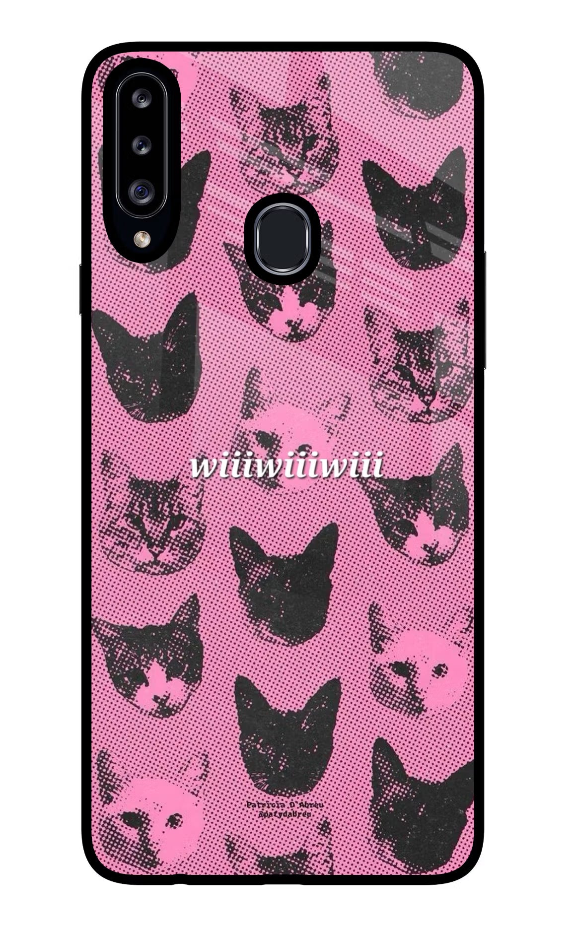 Pink Cats Samsung A20s Glass Case Back Cover by Casekaro