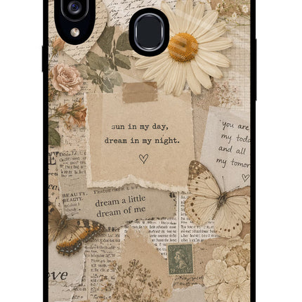 Vintage case Samsung A20s Glass Case Back Cover by Casekaro