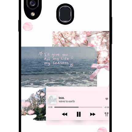 Wave to earth Samsung A20s Glass Case Back Cover by Casekaro