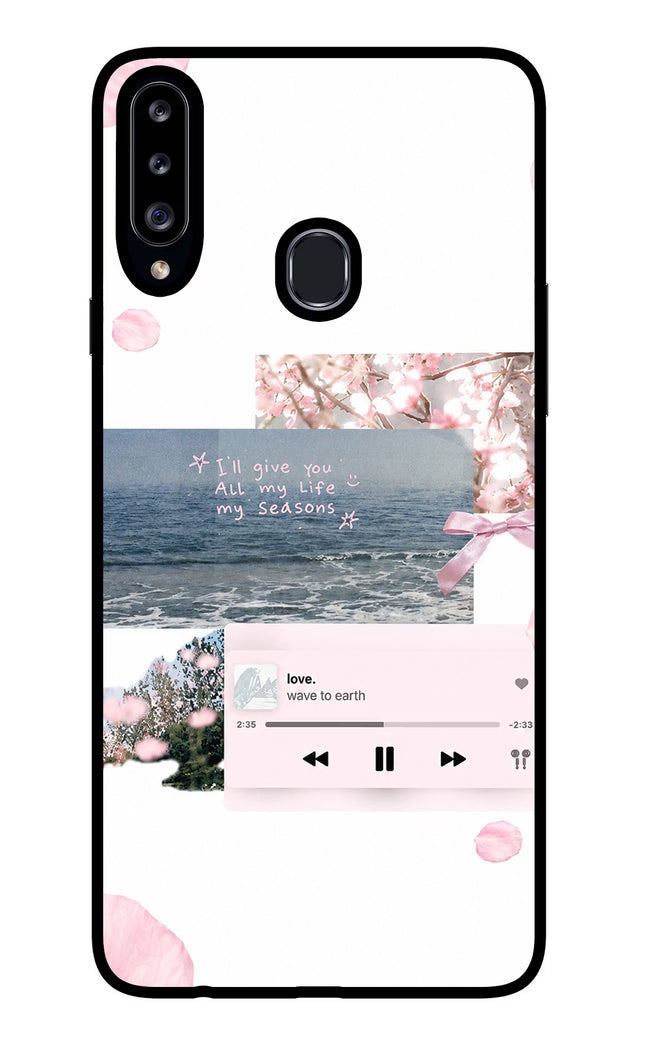 Wave to earth Samsung A20s Glass Case Back Cover by Casekaro