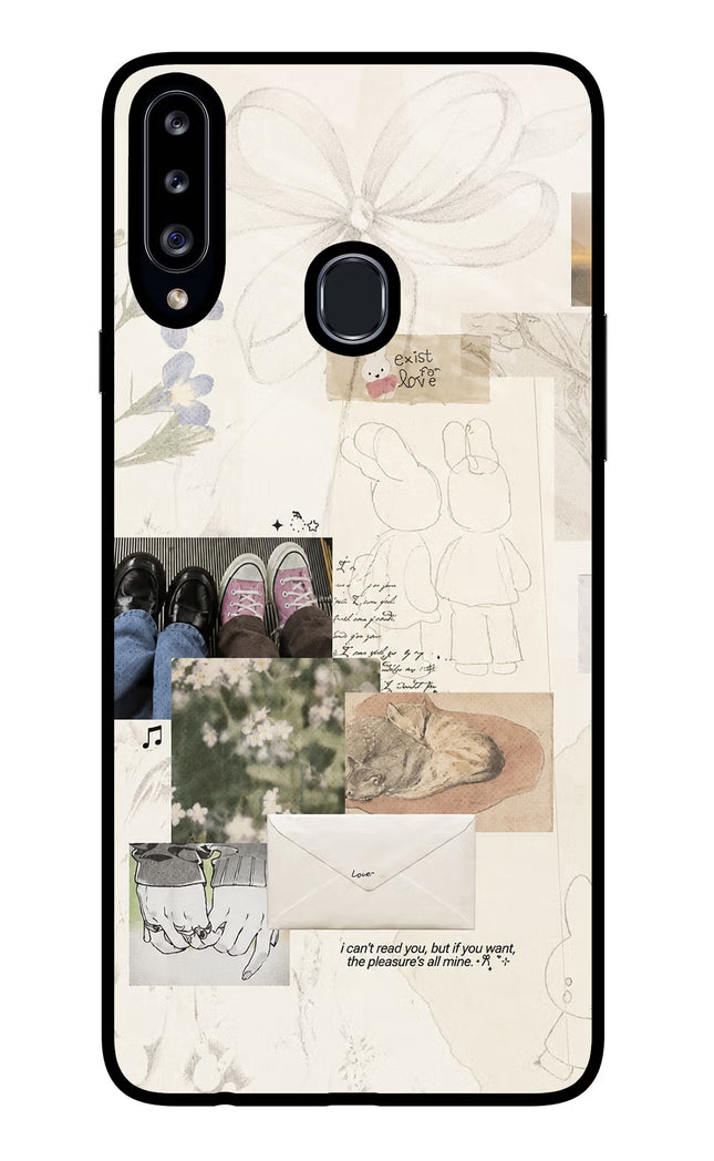 Soft Aesthetic Samsung A20s Glass Case Back Cover by Casekaro