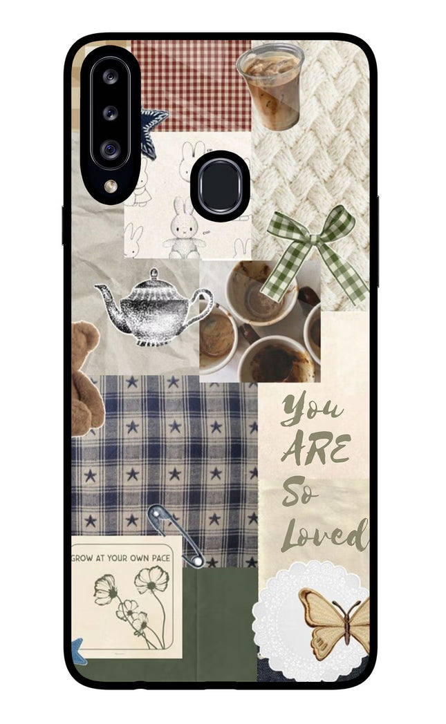 Cookie Samsung A20s Glass Case Back Cover by Casekaro