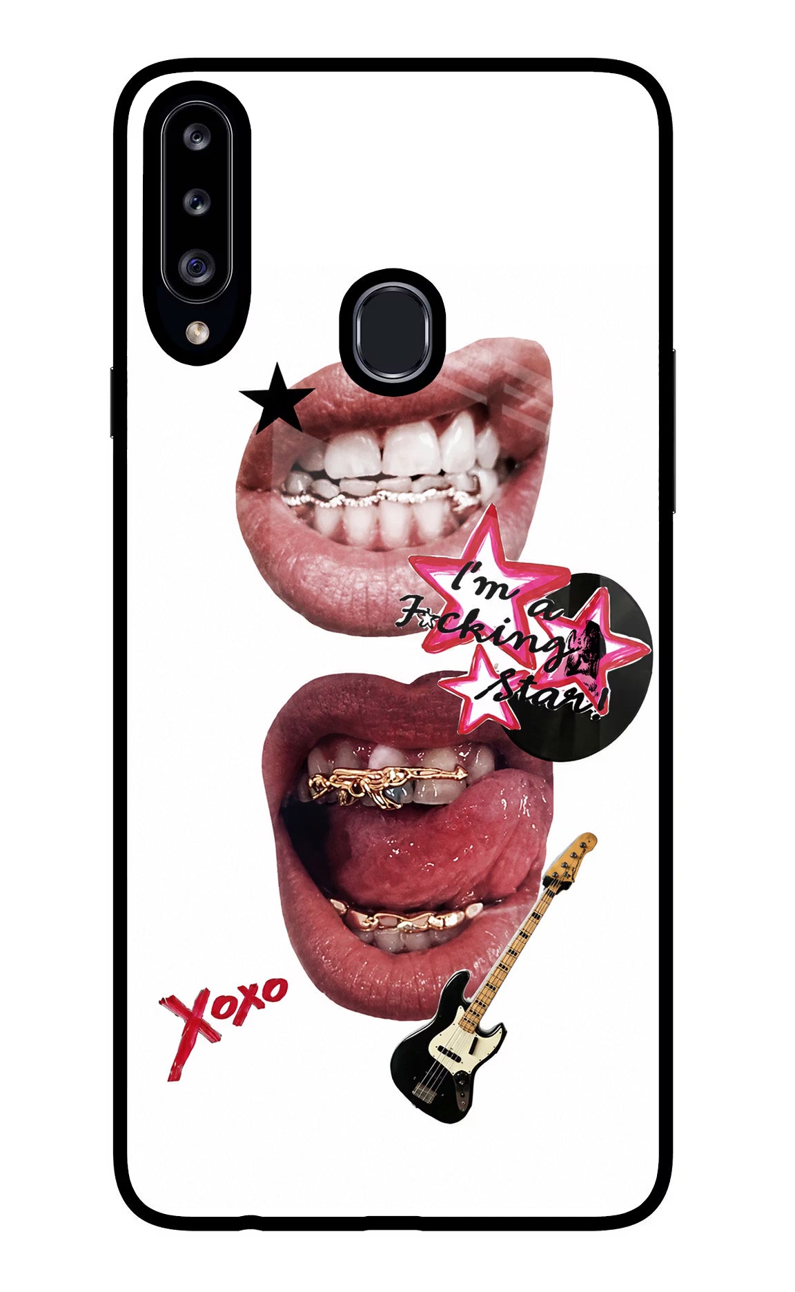 Rockstar Samsung A20s Glass Case