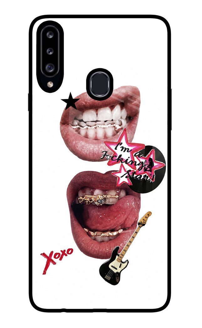 Rockstar Samsung A20s Glass Case Back Cover by Casekaro
