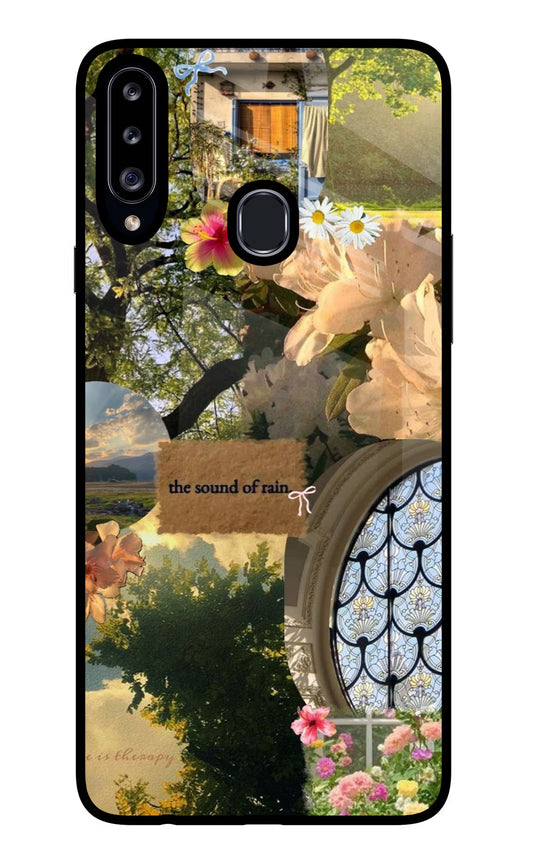 Rain Samsung A20s Glass Case