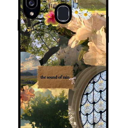 Rain Samsung A20s Glass Case Back Cover by Casekaro