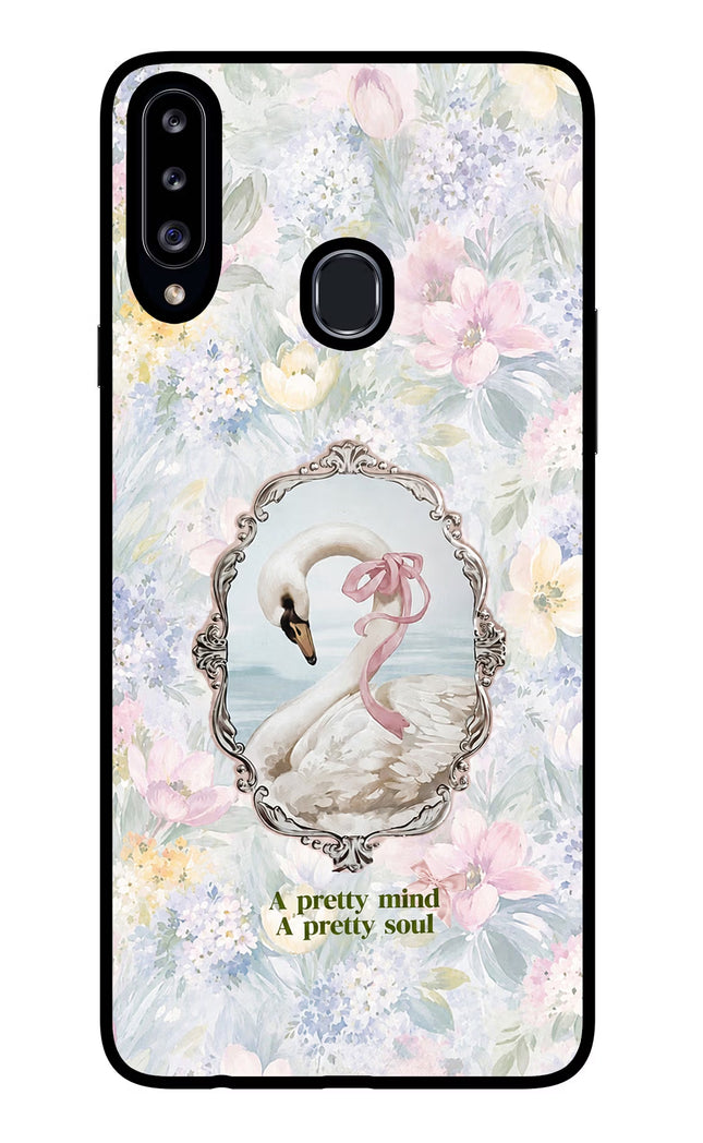 Pretty Mind Pretty Soul Samsung A20s Glass Case Back Cover by Casekaro