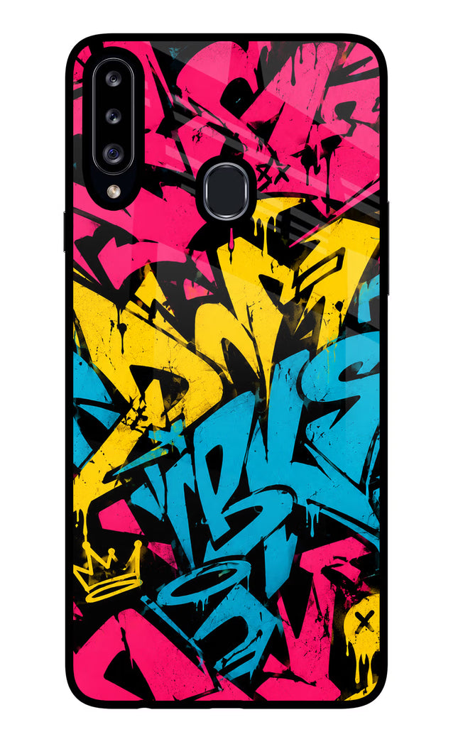 Graffiti Vibe Samsung A20s Glass Case Back Cover by Casekaro