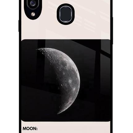 Moon Phase Samsung A20s Glass Case Back Cover by Casekaro