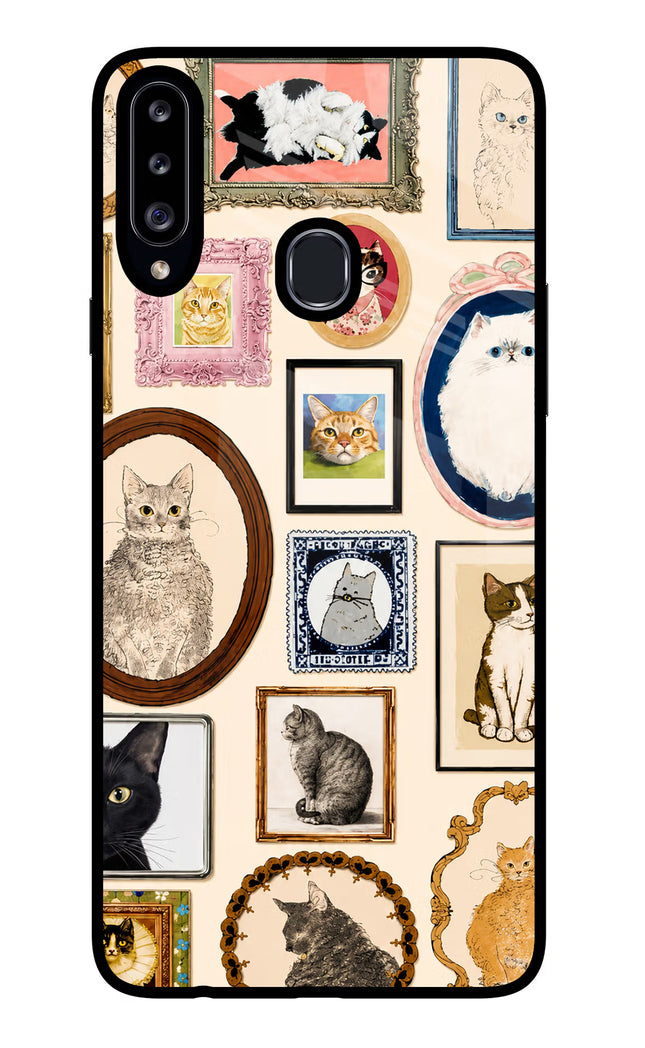Mirror Cats Samsung A20s Glass Case Back Cover by Casekaro