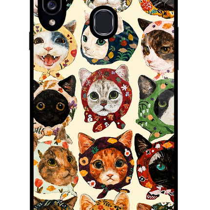 Cool Cat Samsung A20s Glass Case Back Cover by Casekaro