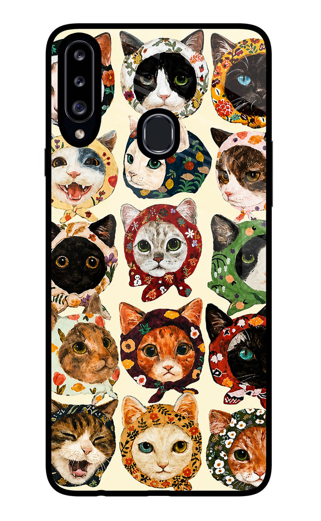 Cool Cat Samsung A20s Glass Case Back Cover by Casekaro