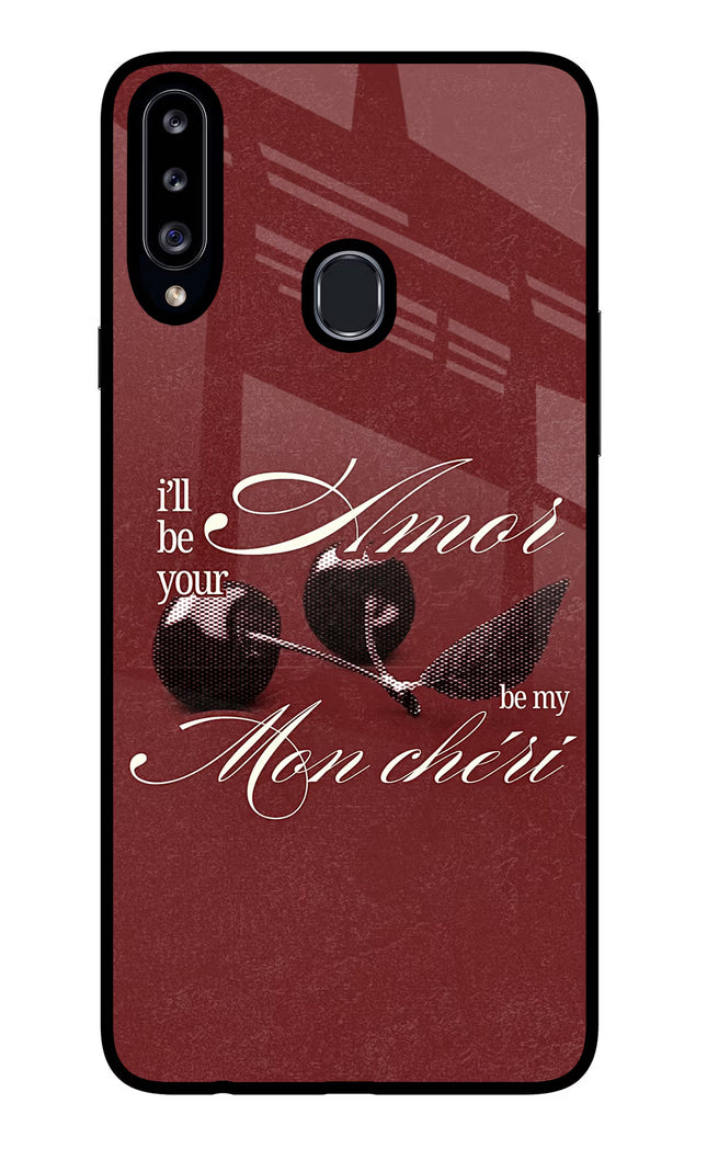Velvet Cherry Samsung A20s Glass Case Back Cover by Casekaro