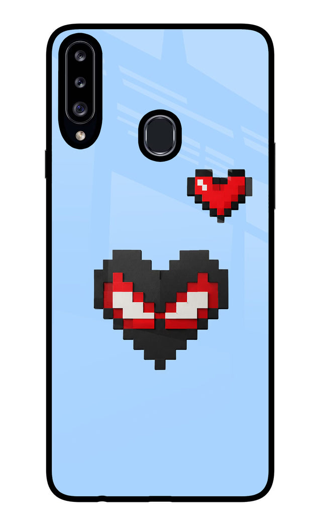 Peter Heart Samsung A20s Glass Case Back Cover by Casekaro