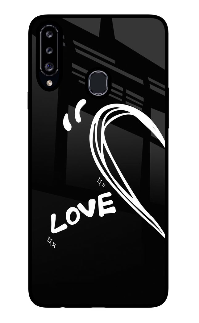 Love Line Samsung A20s Glass Case Back Cover by Casekaro