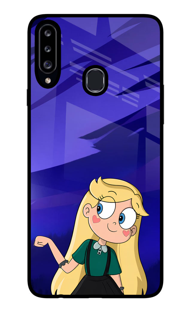 Star Glow Samsung A20s Glass Case Back Cover by Casekaro