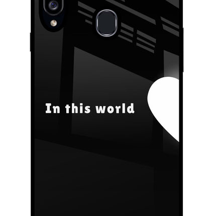 This World Samsung A20s Glass Case Back Cover by Casekaro
