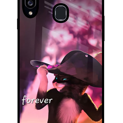 Forever Cat Samsung A20s Glass Case Back Cover by Casekaro