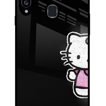 Kitty Charm Samsung A20s Glass Case Back Cover by Casekaro