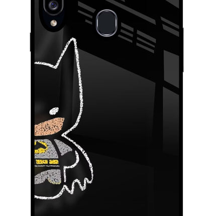 Bat Kitty Samsung A20s Glass Case Back Cover by Casekaro