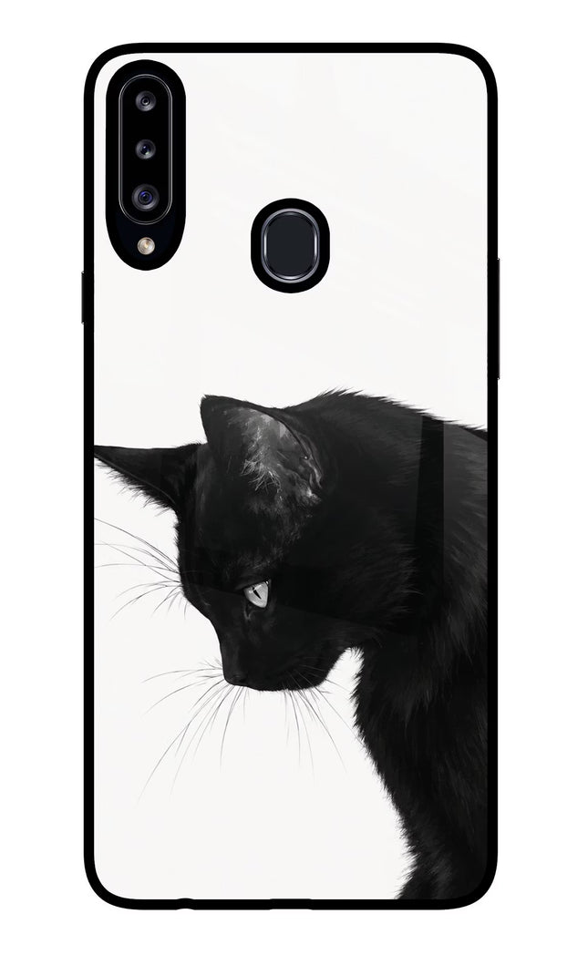 Shadow Gaze Samsung A20s Glass Case Back Cover by Casekaro