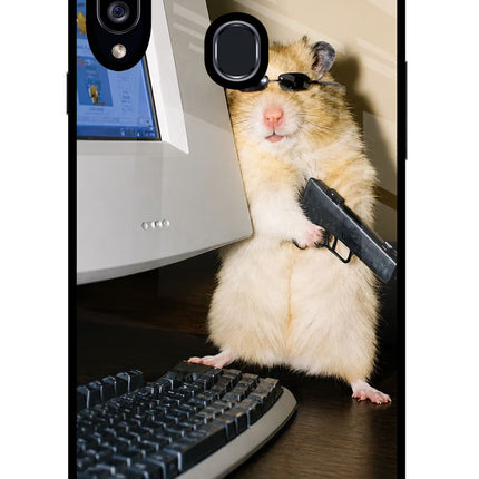 Hacker Hamster Samsung A20s Glass Case Back Cover by Casekaro