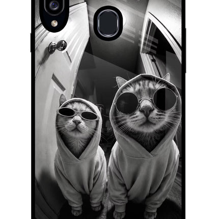 Hood Cats Samsung A20s Glass Case Back Cover by Casekaro