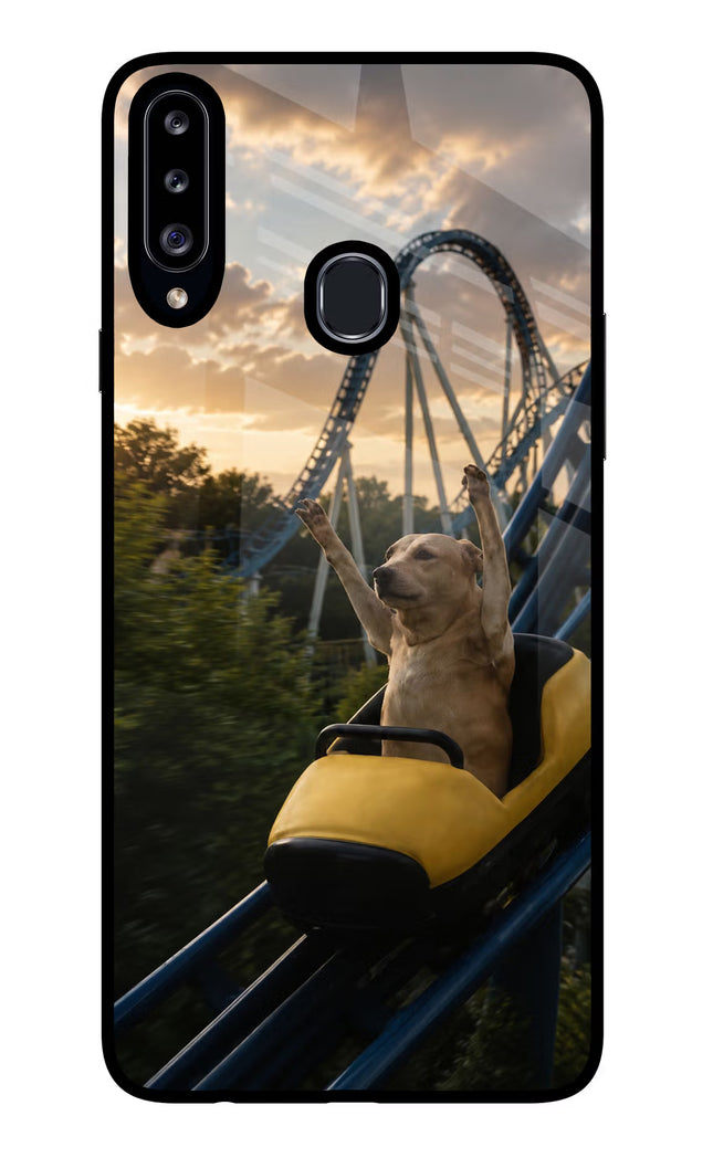 Rollercoaster Dog Samsung A20s Glass Case