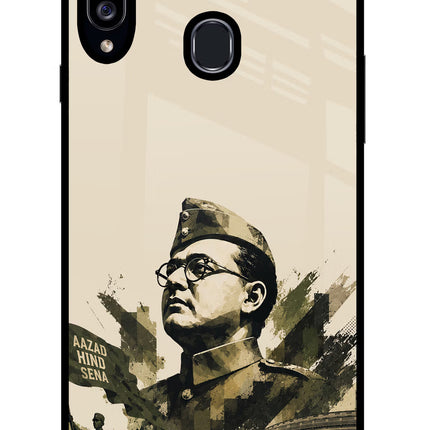 Netaji Rising Samsung A20s Glass Case Back Cover by Casekaro