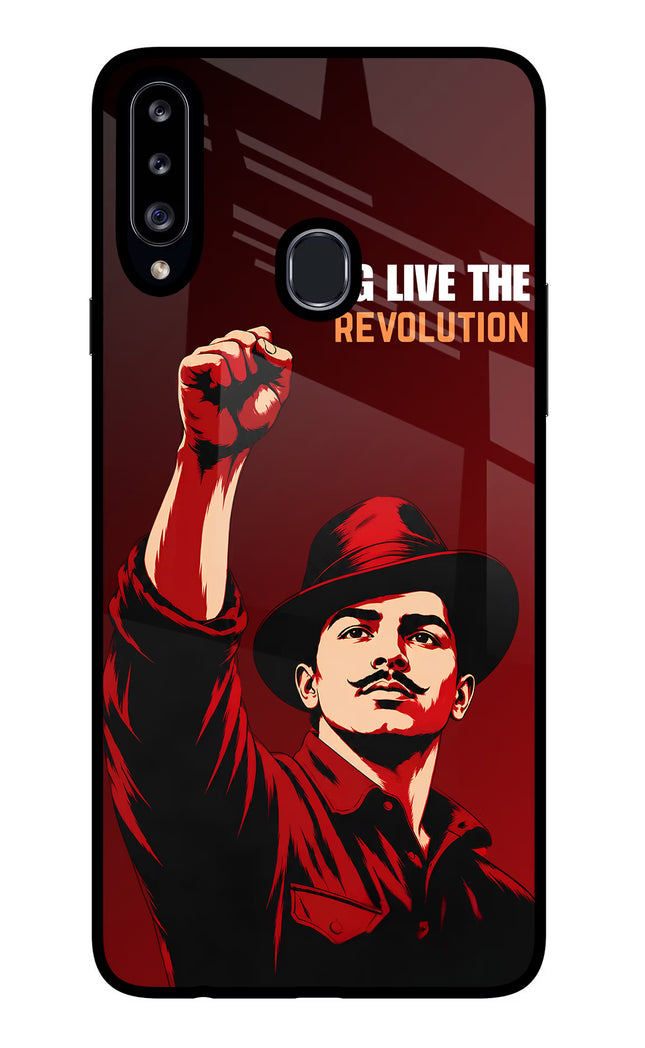 Bhagat Singh Revolution Samsung A20s Glass Case