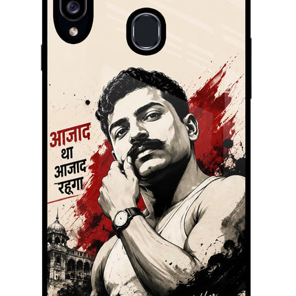 Chandrashekhar Azad Fearless Samsung A20s Glass Case Back Cover by Casekaro